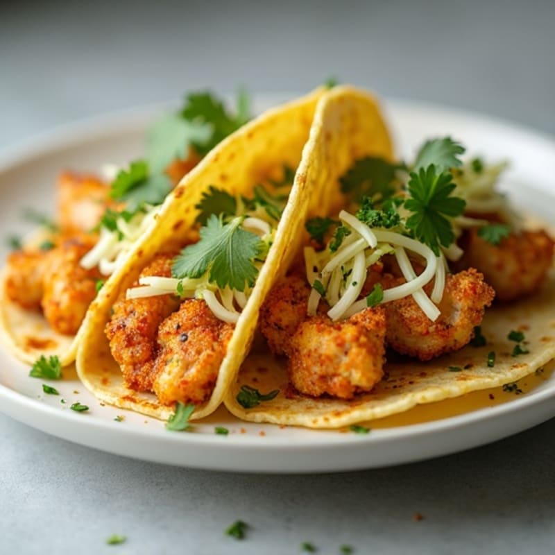 Crispy Baked Chicken Tacos with Zesty Cabbage Slaw