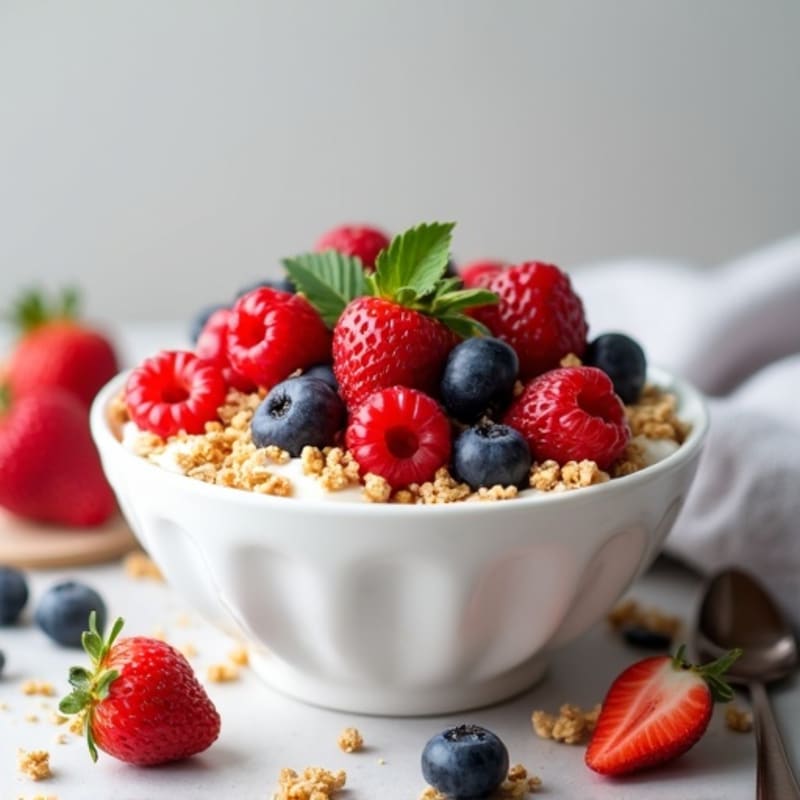 Creamy Greek Yogurt Bowl with Mixed Berries and Almond Butter