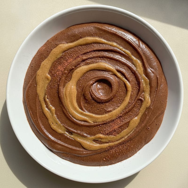 Silky Chocolate Protein Pudding with Almond Butter Swirl