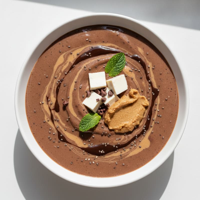 Chocolate Protein Shake with Silken Tofu and Peanut Butter