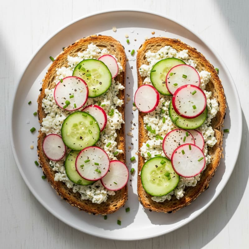 Creamy Hemp Seed Cottage Cheese with Toast