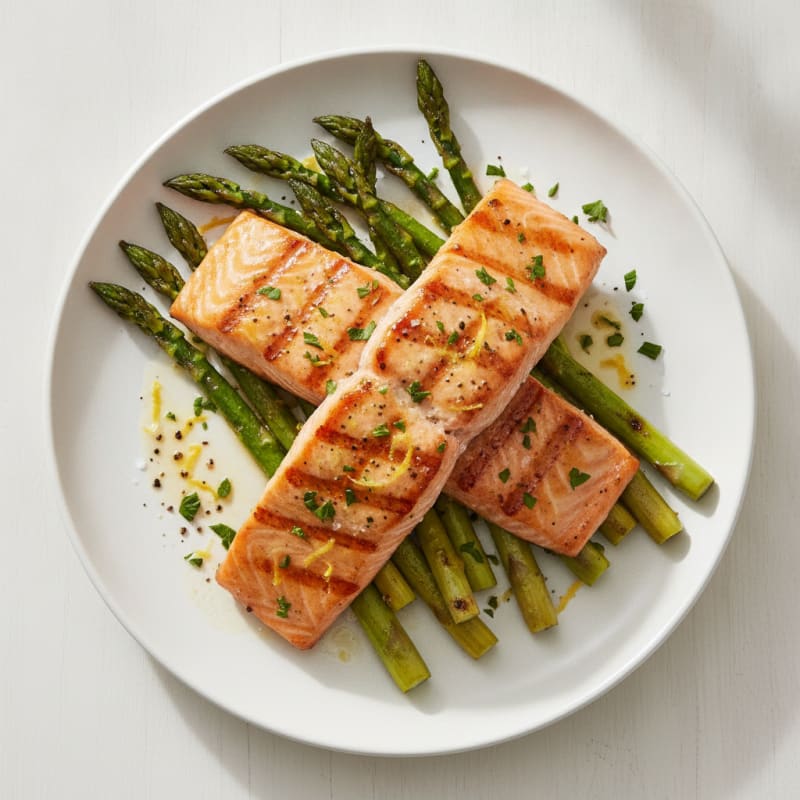 Lemon Herb Grilled Salmon with Asparagus