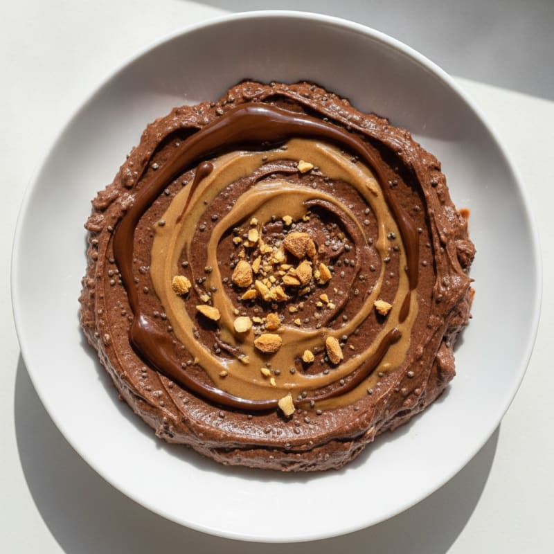 Silky Chocolate Protein Pudding with Almond Butter Swirl