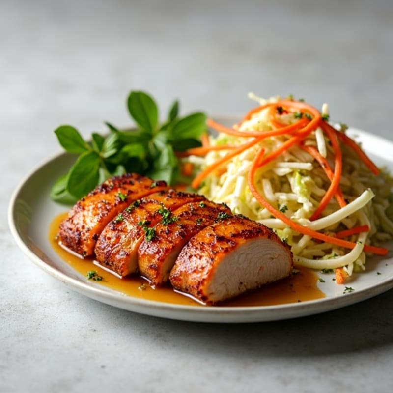 Citrus-Herb Slow-Cooked Crispy Pork with Fresh Cabbage Slaw