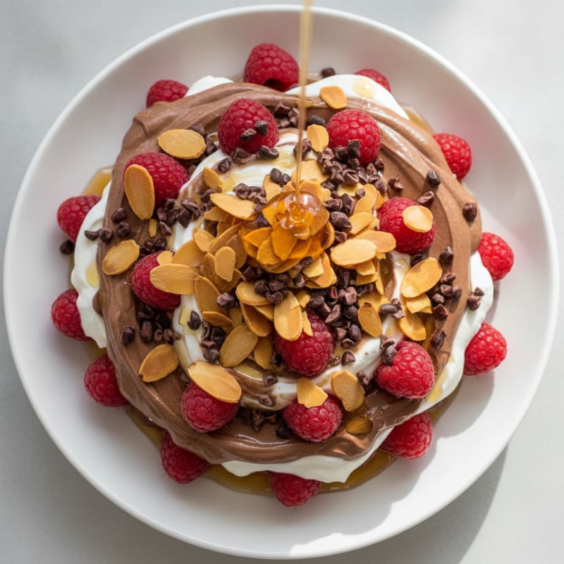 Chocolate Protein Yogurt Parfait with Almonds