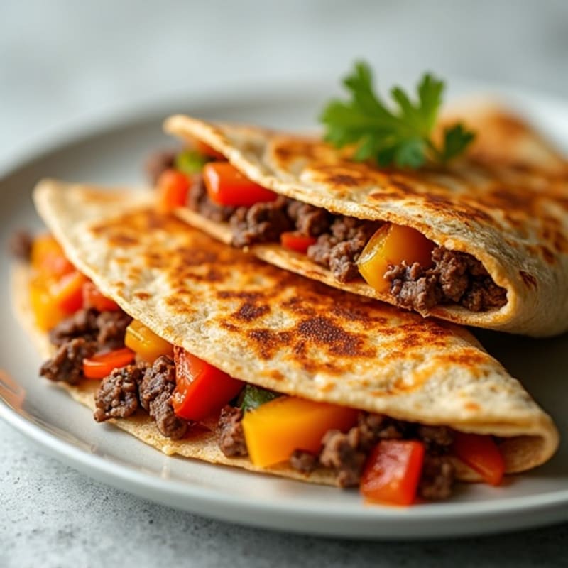 Spicy Lime Steak Quesadilla with Bell Peppers