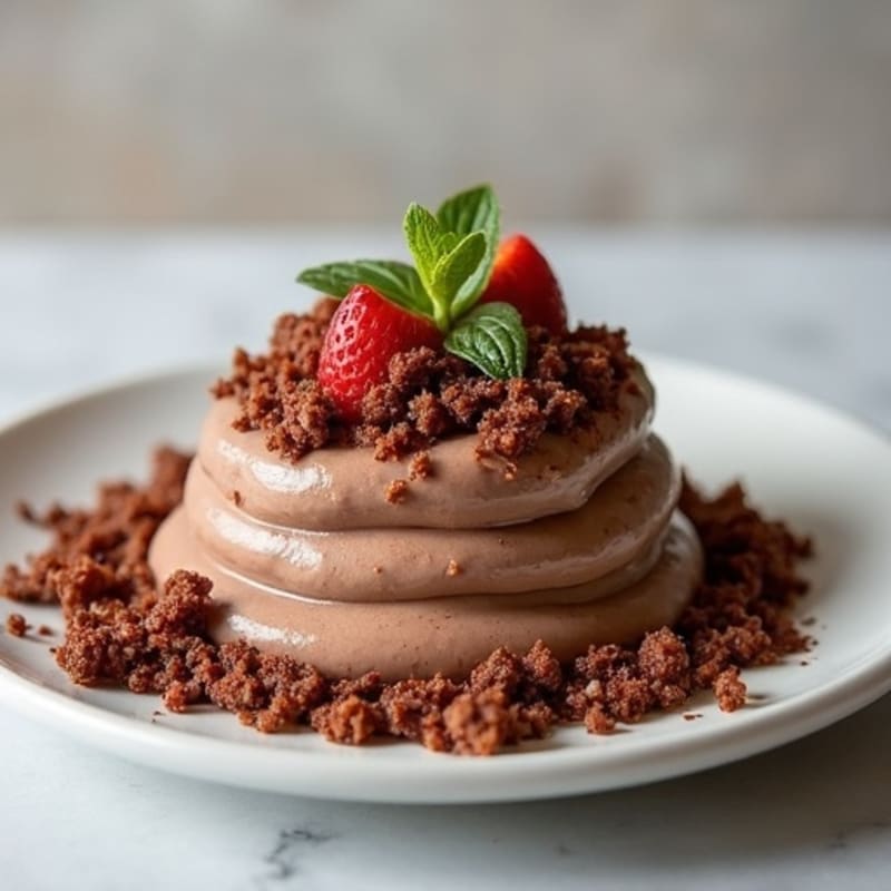 High-Protein Chocolate Greek Yogurt Mousse with Ground Beef Crumble