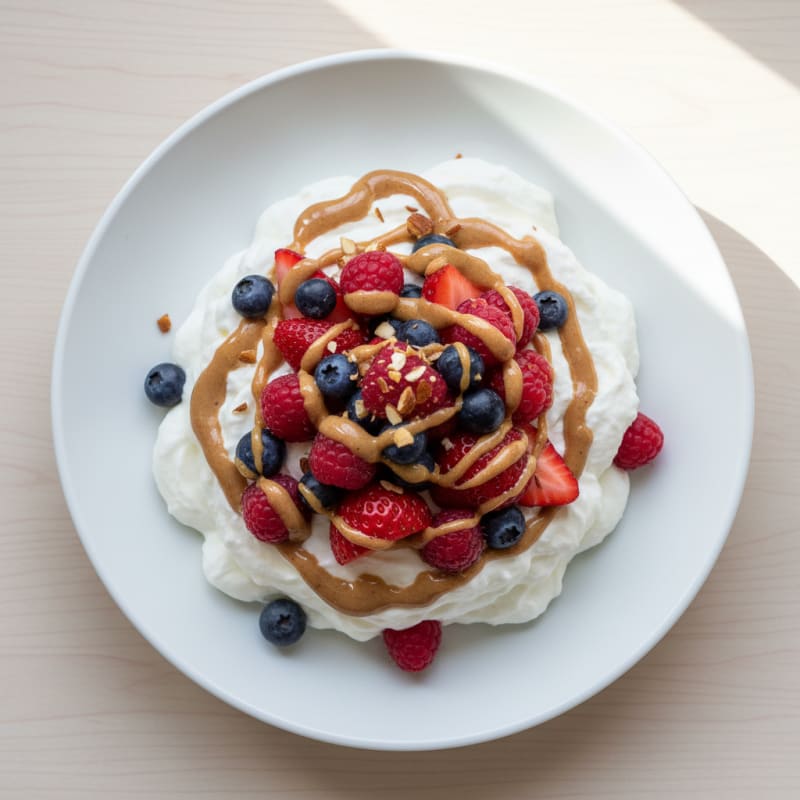 Silky Greek Yogurt Protein Mousse with Mixed Berries