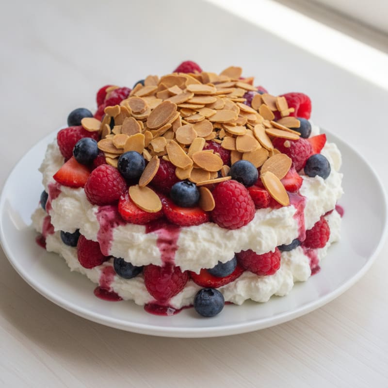 Greek Yogurt Protein Parfait with Mixed Berries and Almonds