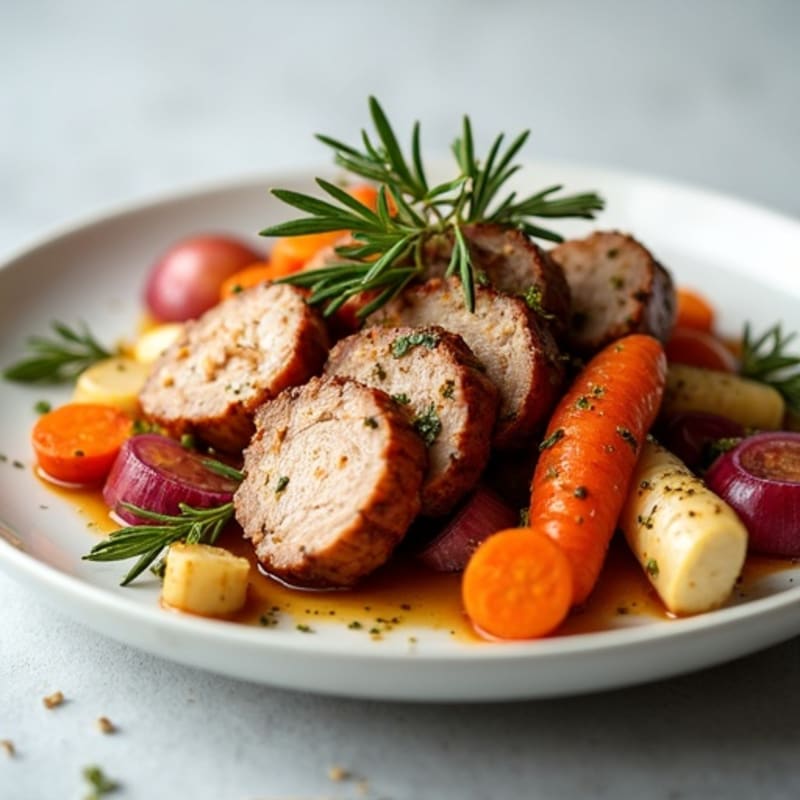 Herb-Roasted Pork Tenderloin with Crispy Roasted Root Vegetables