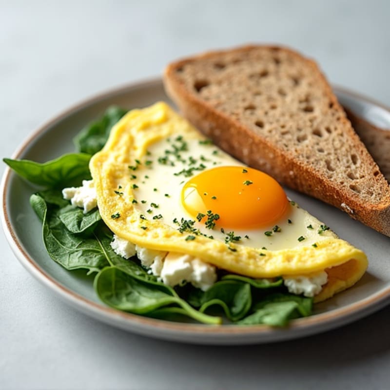 Egg White Omelette with Spinach and Feta
