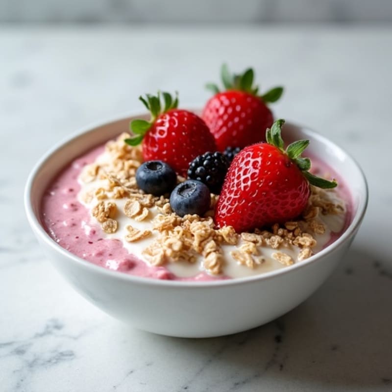 Creamy Protein Overnight Oats with Fresh Berries