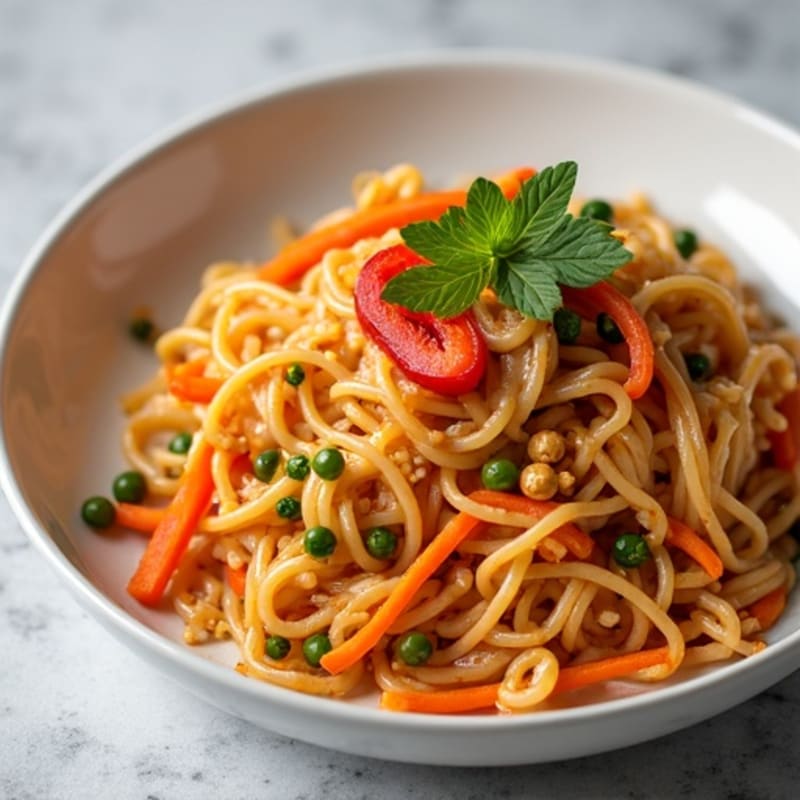 Spicy Creamy Peanut Ground Chicken Noodles