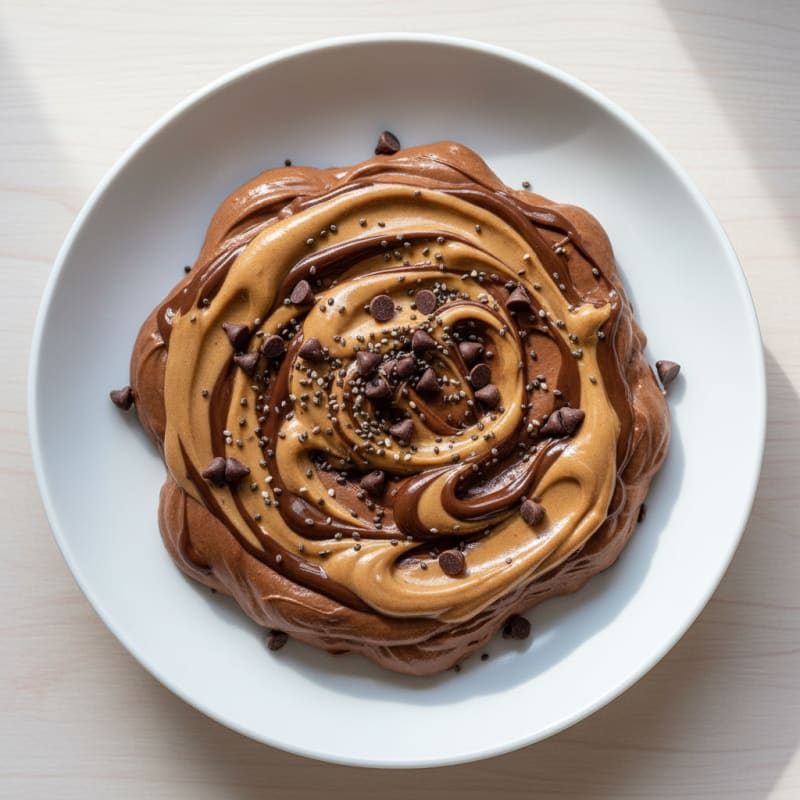 Silky Chocolate Protein Pudding with Almond Butter Swirl