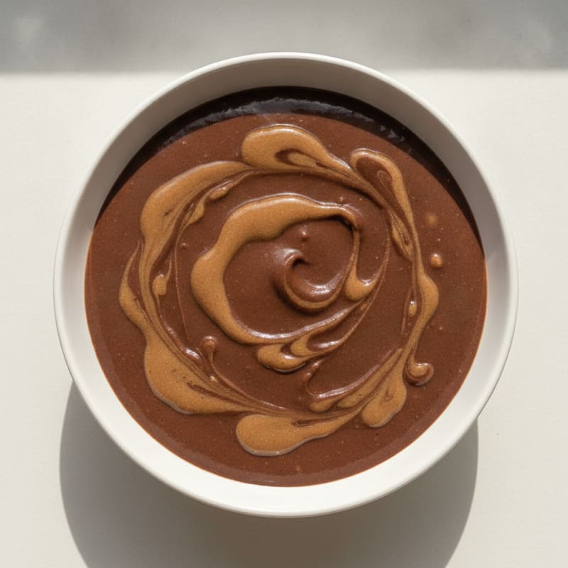 Silky Chocolate Protein Pudding with Almond Butter Swirl