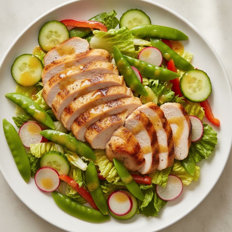 Grilled Turkey Breast Salad with Crunchy Vegetables