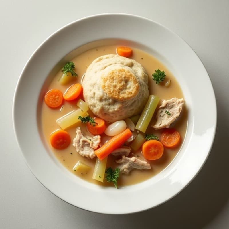 Creamy Chicken and Vegetable Stew with Fluffy Dumplings