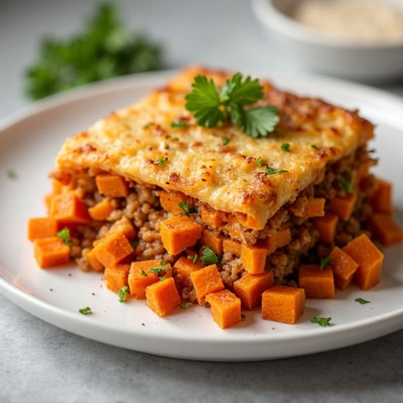 Sweet Potato and Cinnamon-Spiced Turkey Bake