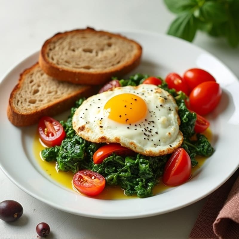 Cottage Cheese Scramble with Spinach and Cherry Tomatoes