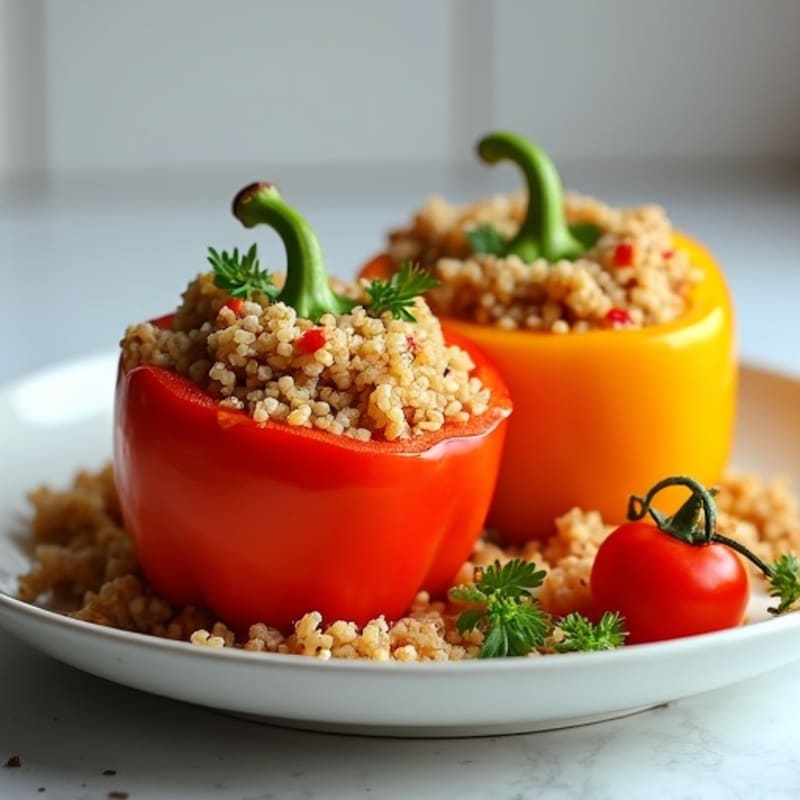 Turkey-Quinoa Stuffed Bell Peppers