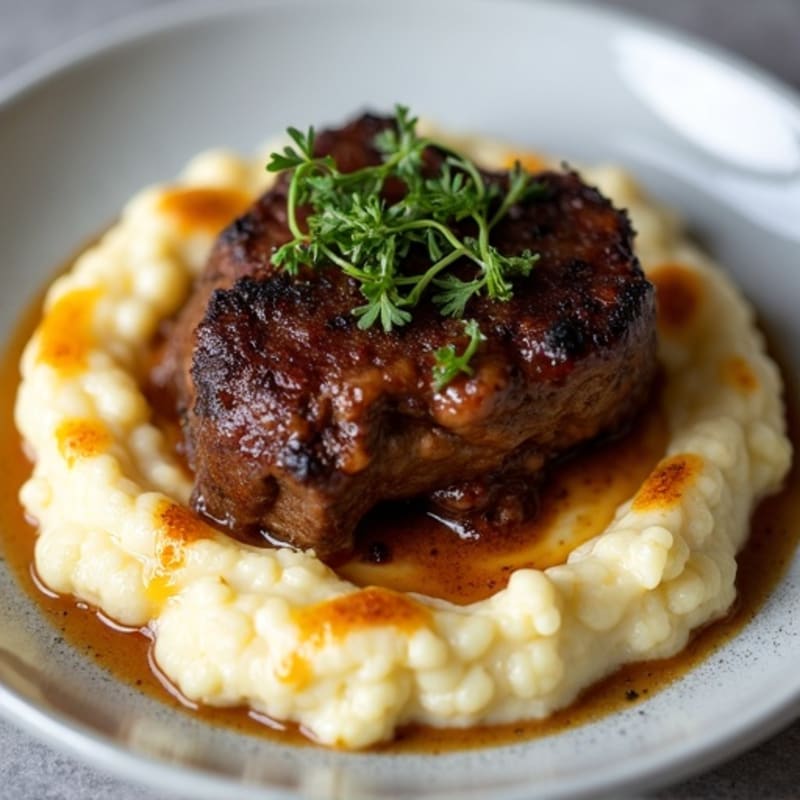 Slow-Braised Short Ribs with Creamy Mashed Cauliflower