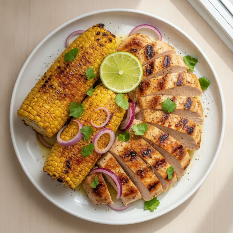 Grilled Chili-Lime Chicken with Charred Corn