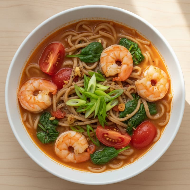 Shrimp and Tomato Noodle Soup