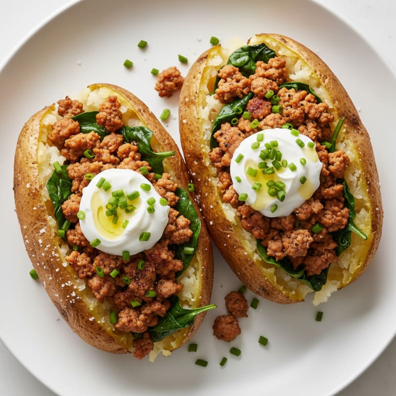 Loaded Baked Potatoes with Savory Toppings