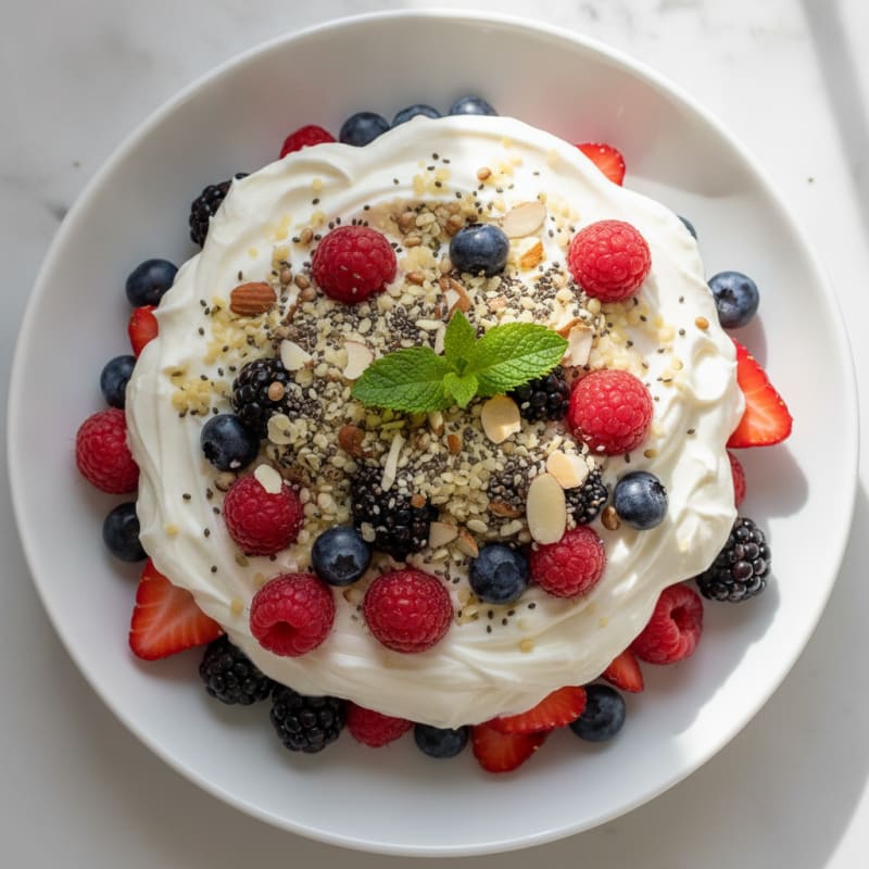 Greek Yogurt Protein Parfait with Mixed Berries