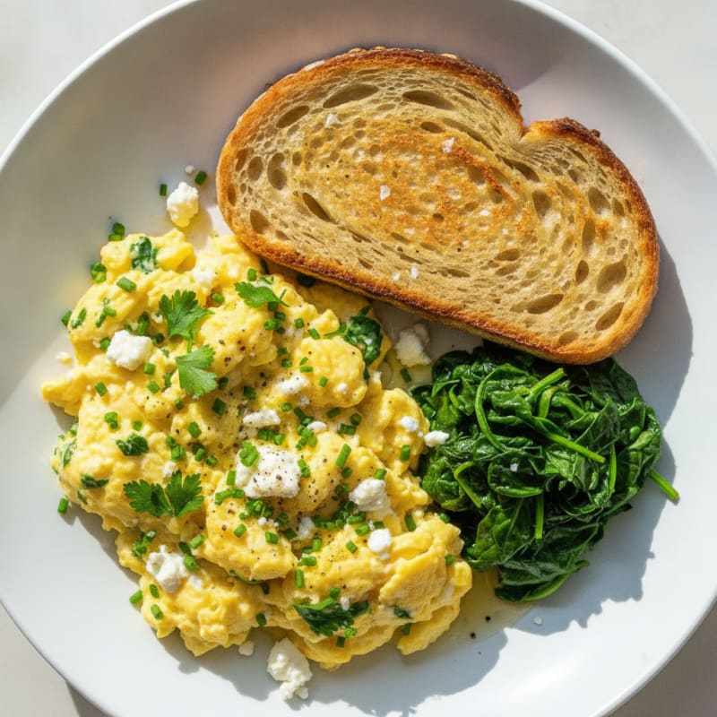 Fluffy Scrambled Eggs with Fresh Herbs