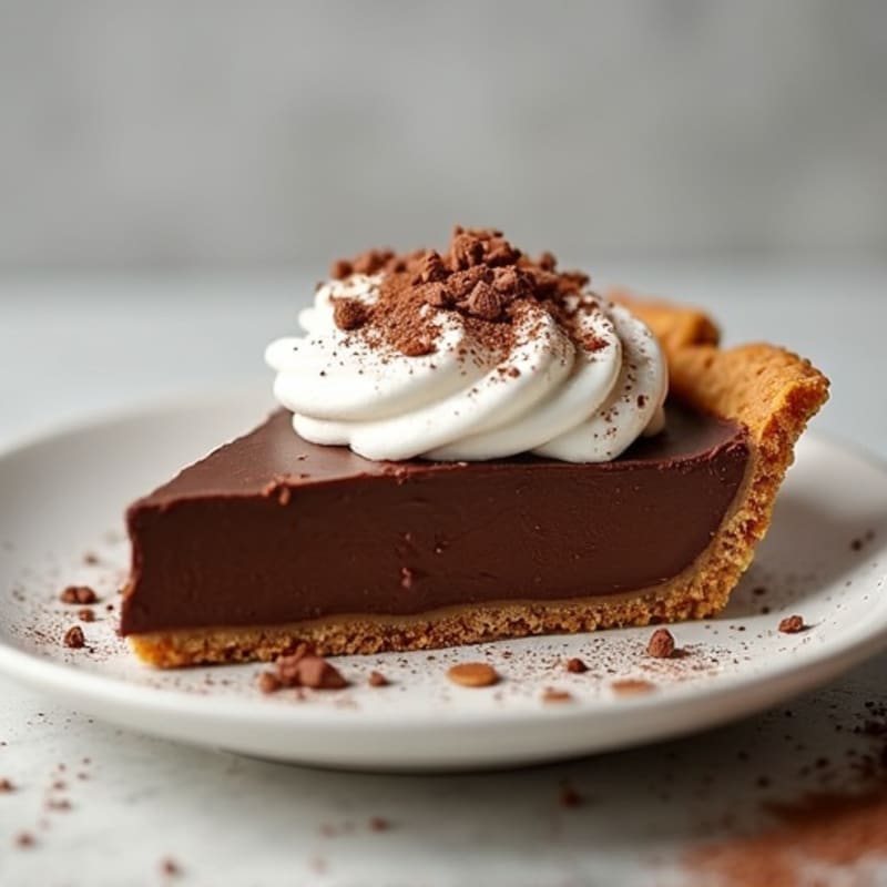 No-Bake Dark Chocolate Peanut Butter Protein Pie