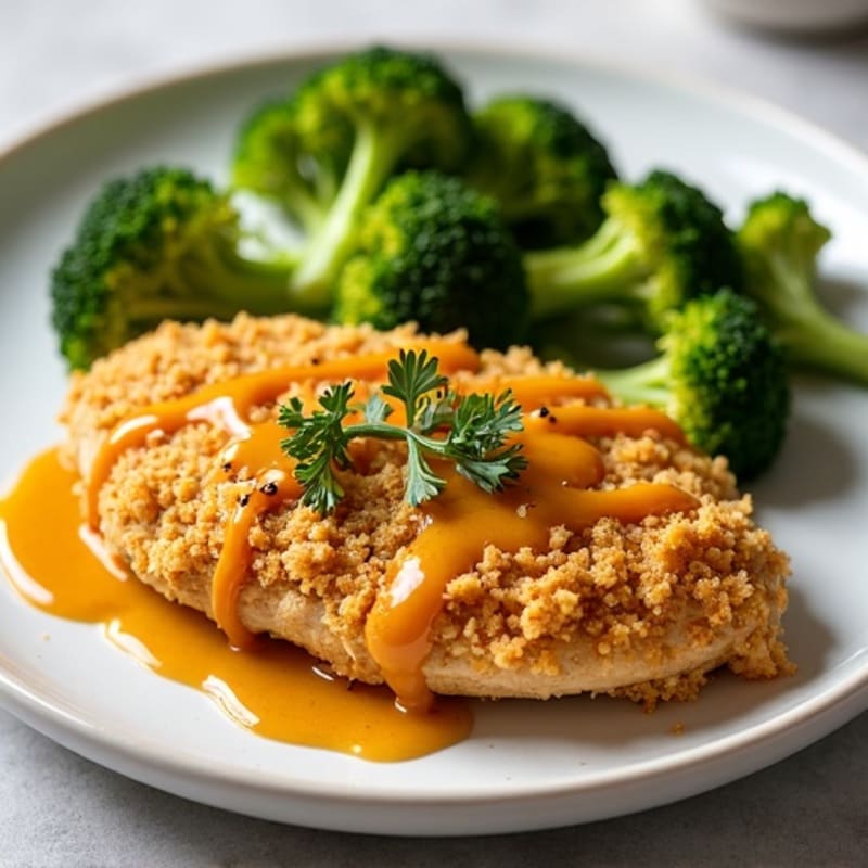 Crispy Honey Mustard Chicken with Roasted Broccoli