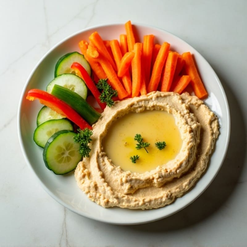 Creamy Chickpea Hummus with Fresh Crunchy Vegetables