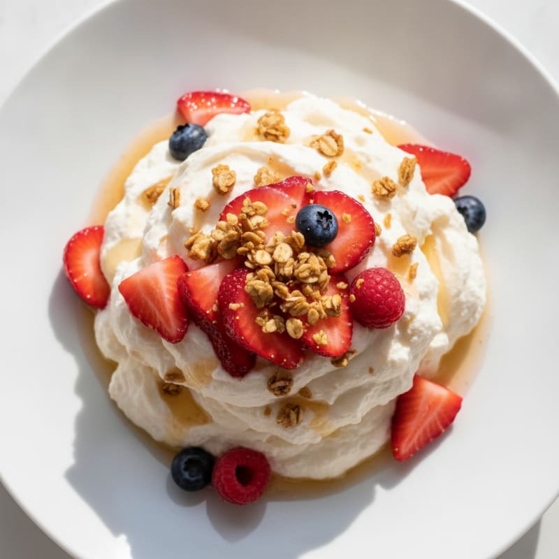 Silky Greek Yogurt Protein Mousse with Fresh Berries