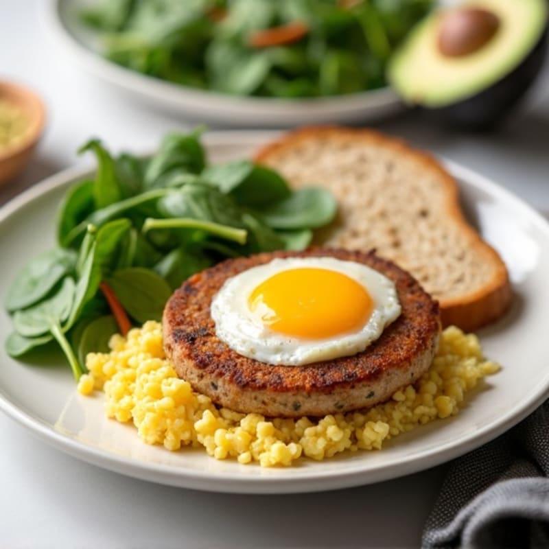 Egg White and Turkey Sausage Scramble with Spinach