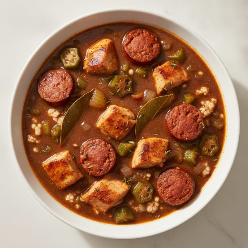 Spicy Creole Chicken and Sausage Gumbo