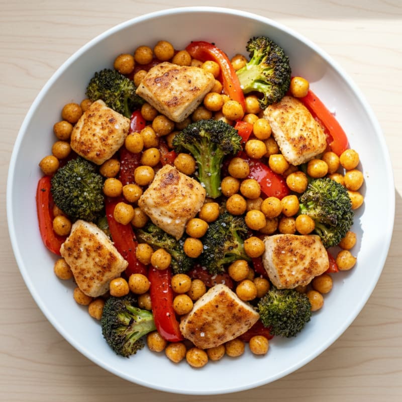 Crispy Roasted Chickpea and Veggie Bowl