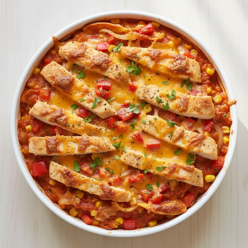Creamy Chicken Enchilada Bake