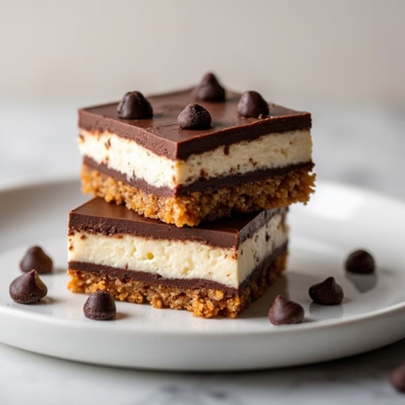 Protein-Rich Dark Chocolate Greek Yogurt Cheesecake Squares