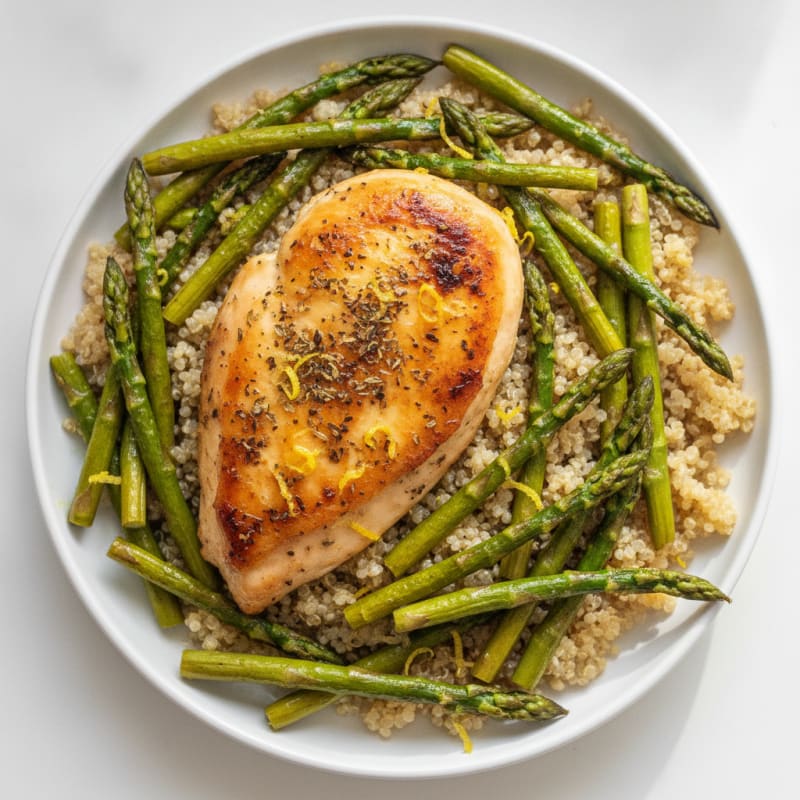 Lemon-Herb Roasted Chicken with Asparagus