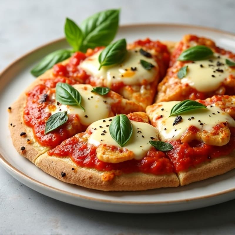 Sheet Pan Chicken Pizza with Fresh Basil and Melted Mozzarella