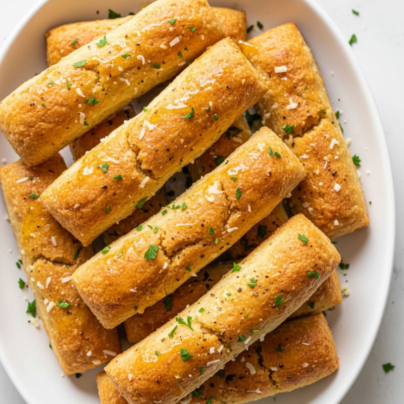 Golden Garlic Parmesan Breadsticks