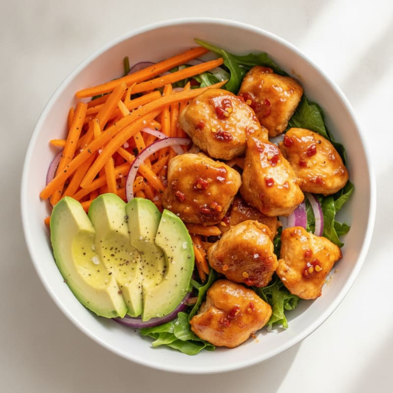 Sweet Chili Chicken and Avocado Bowl