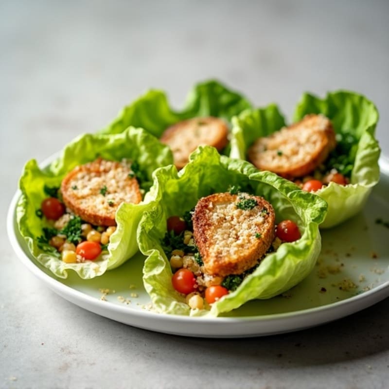 Crispy Chicken Caesar Lettuce Wraps