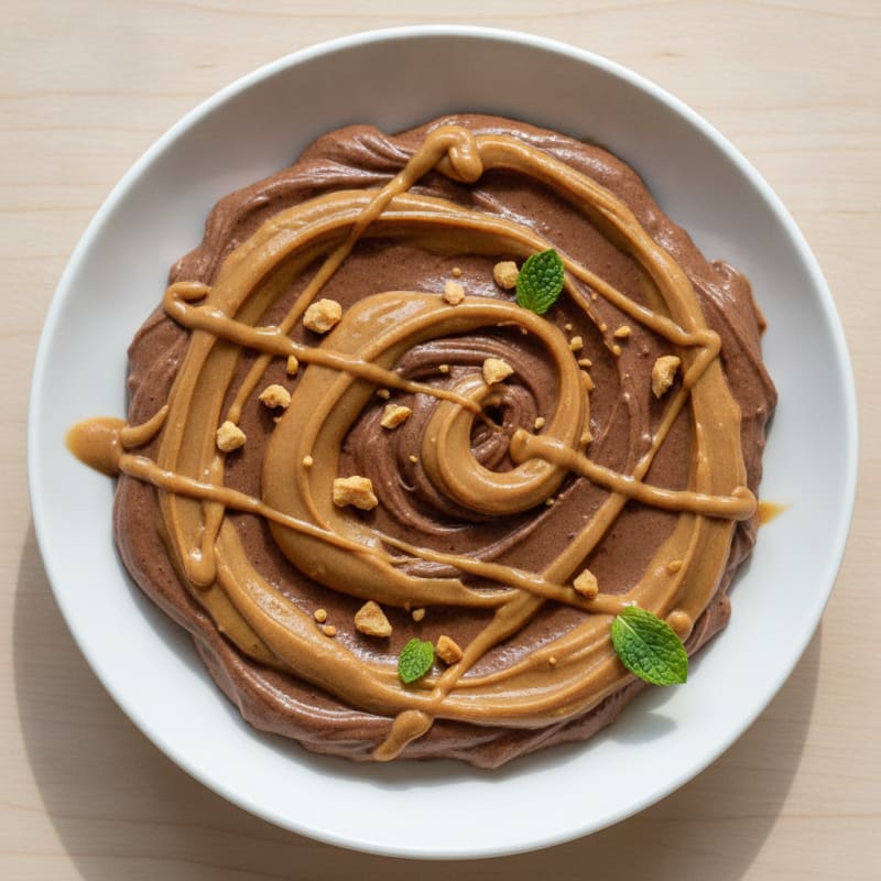Creamy Chocolate Protein Yogurt with Peanut Butter Swirl