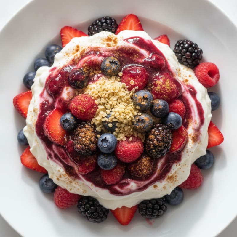 Greek Yogurt Protein Parfait with Mixed Berries