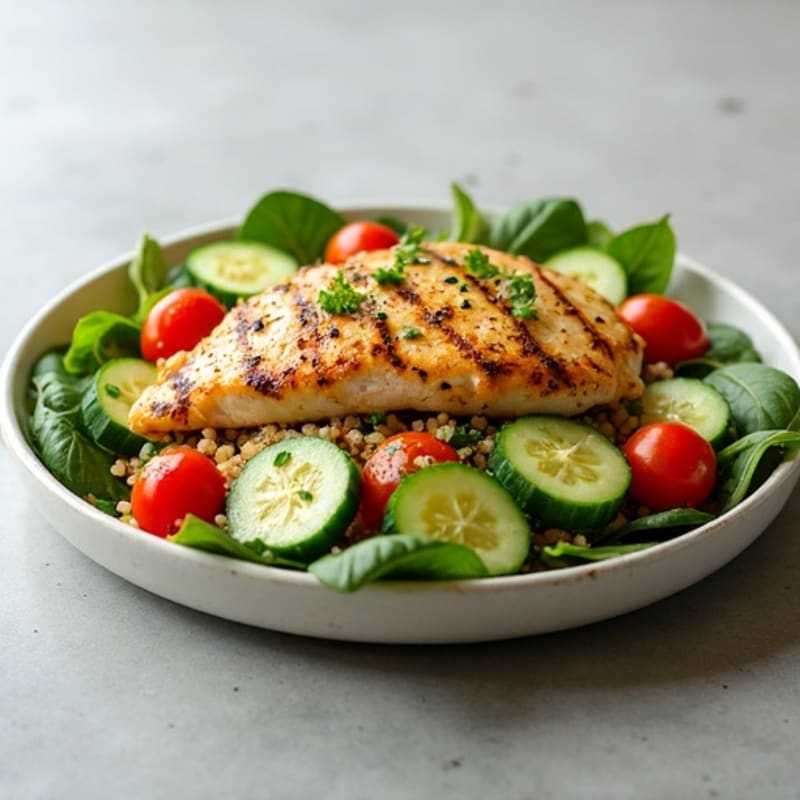 Grilled Chicken and Quinoa Salad with Lemon Vinaigrette