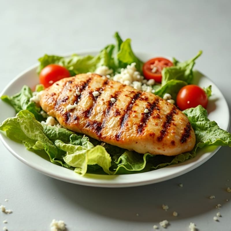 Grilled Chicken Caesar Salad with Crispy Romaine