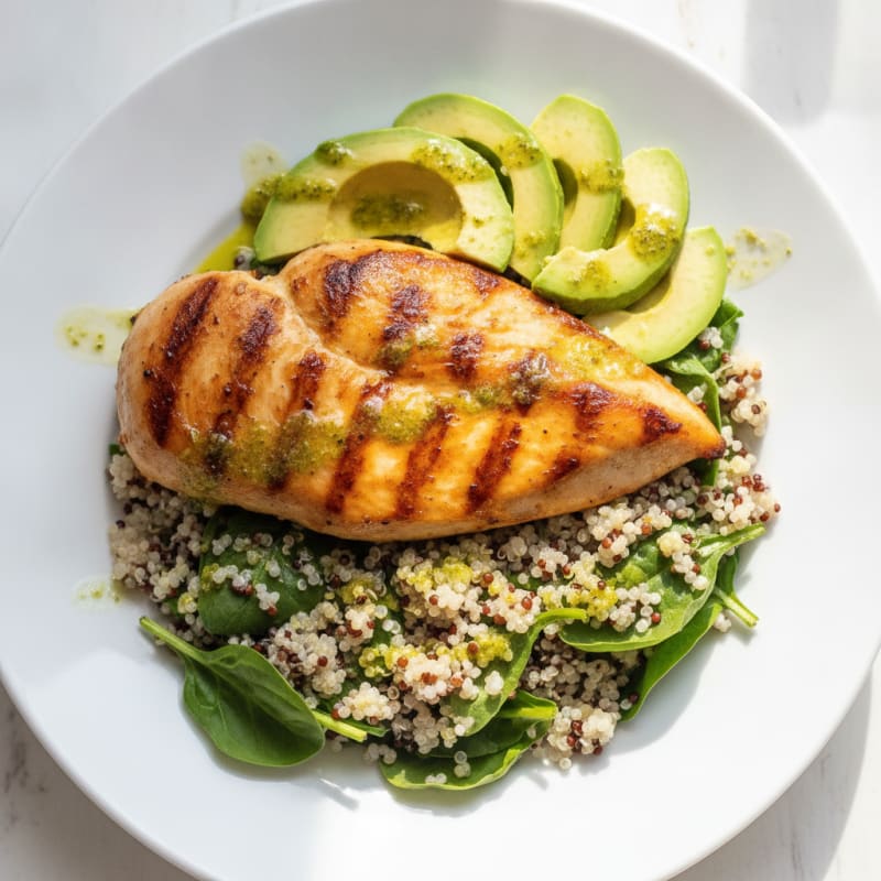 Grilled Chicken Breast with Quinoa and Avocado