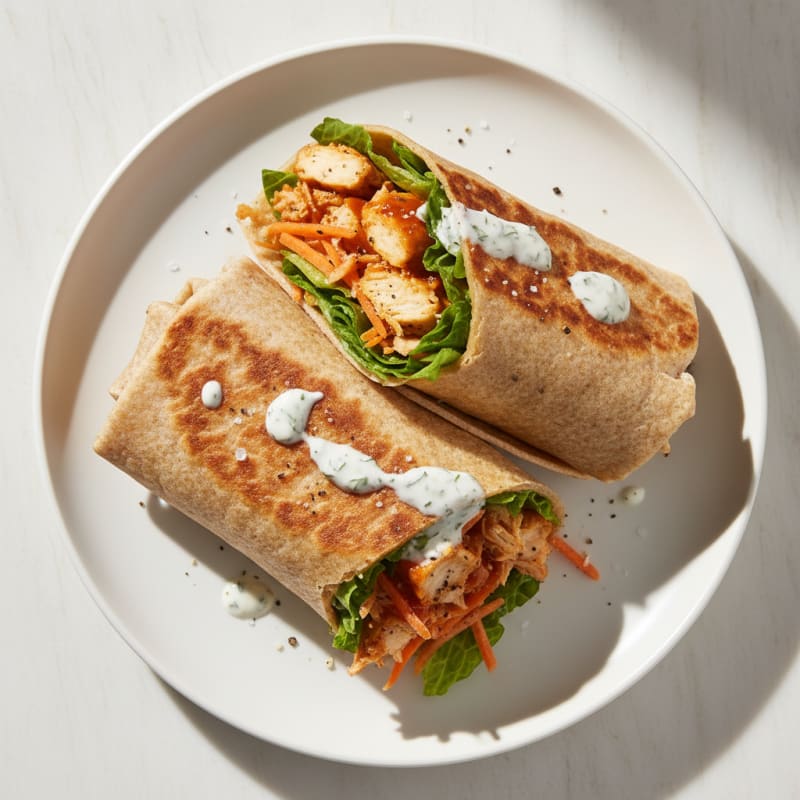 Crispy Buffalo Ranch Chicken Wraps